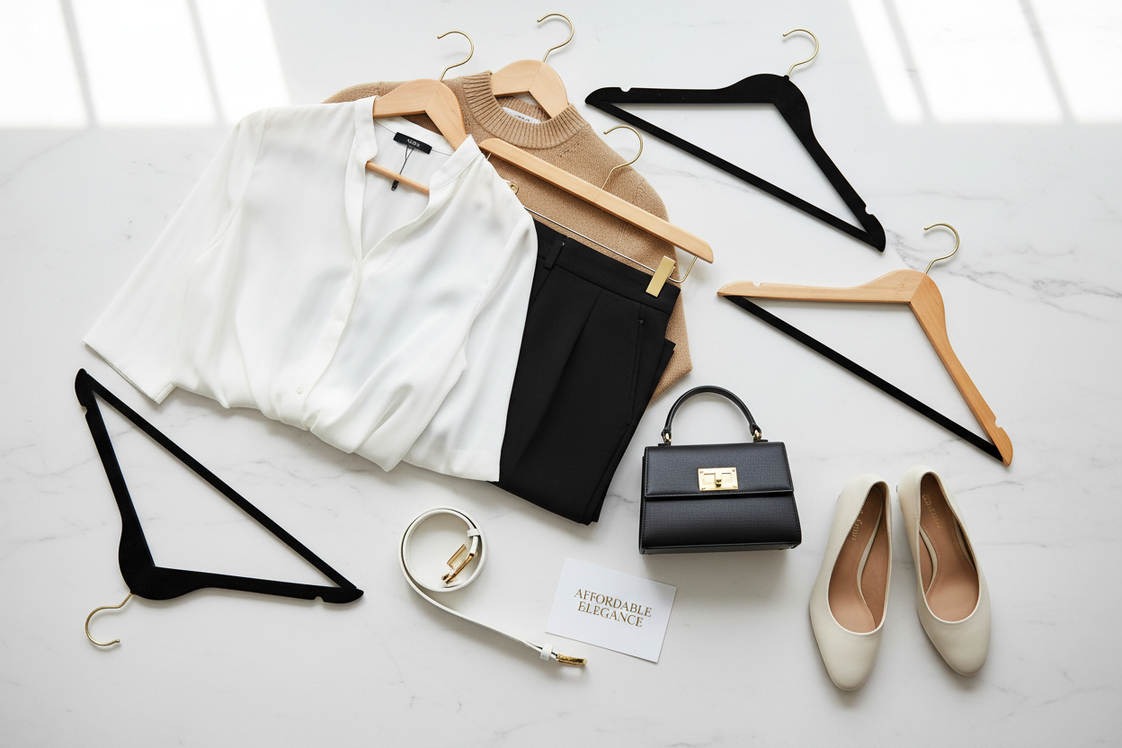 create a budget friendly shopping look including images of hangers